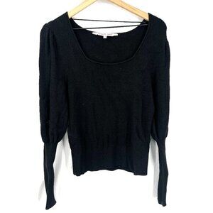 NEW Willow Drive ribbed puff Juliet sleeve‎ sweater top square neck classic M